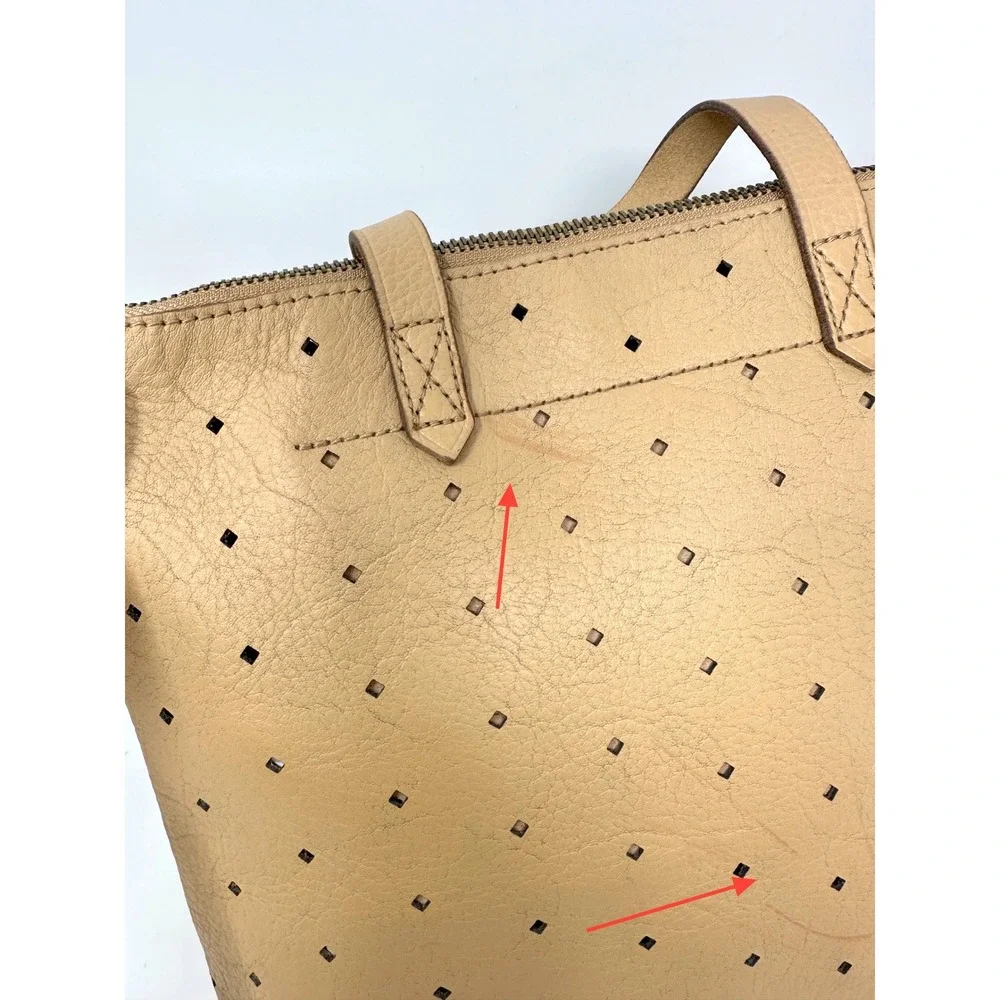 Madewell The Transport Crossbody Bag Geo Holepunch Edition Tan
